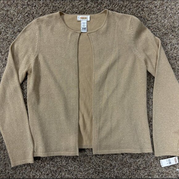 Talbots Sweaters - NWT: Talbots Gold Sparkle Cardigan - Women's Size 8 - 1911